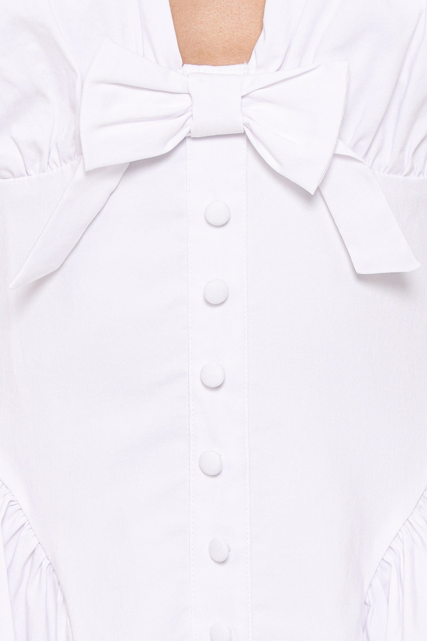 Lyssa Bow Front Mini Dress - White