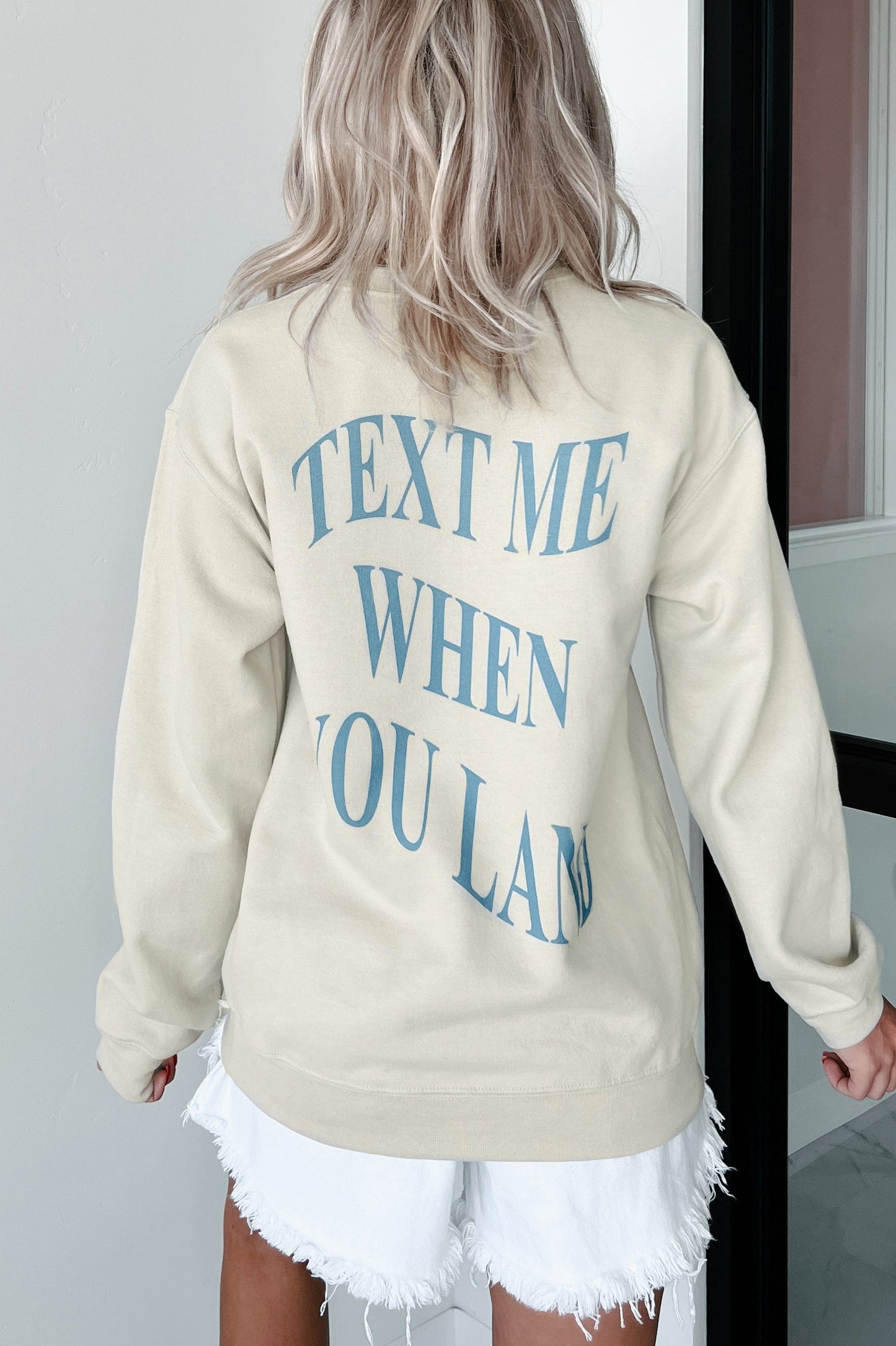 When You Land Double-Sided Graphic Sweatshirt (Taupe)
