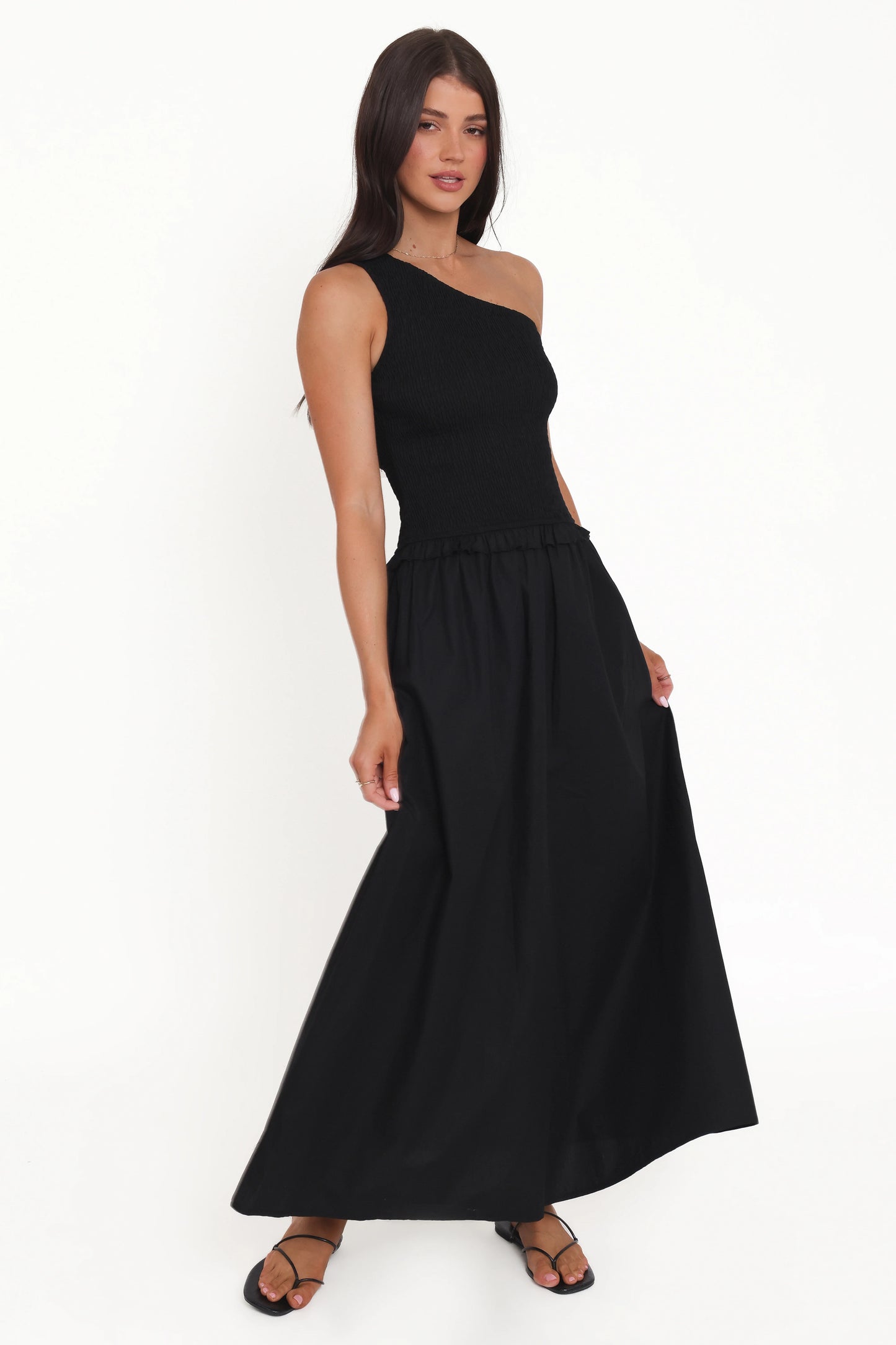 Myla One Shoulder Maxi Dress - Black